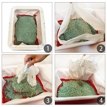 Cat Litter Box Liners with Drawstring – 10-Pack