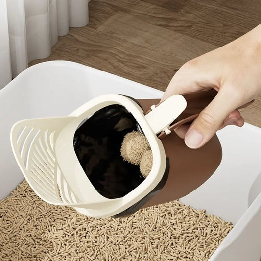 Cat Litter Shovel with Waste Bin – Easy One-Handed Cleaning
